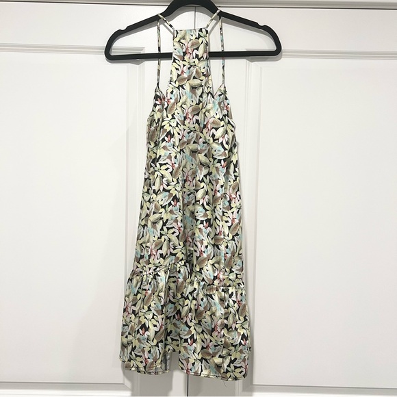 Maisie Women's Spaghetti Strap Mini Dress in Floral w Ruffle Peblum Hem. Size XS - Picture 5 of 6